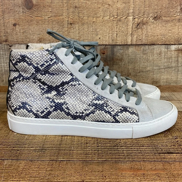 P448 Star Python High-Top Sneaker Womens Size 40 10 Silver
